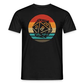 20-sided Cube Retro Style Vintage - Men's T-Shirt - black - Front - AI Model Male 178 light (178cm)