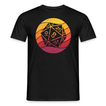 20-sided Cube Retro Style Vintage - Men's T-Shirt - black - Front - AI Model Male 178 light (178cm)
