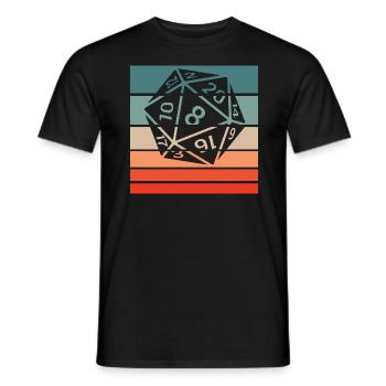 20-sided Cube Retro Style Vintage - Men's T-Shirt - black - Front - AI Model Male 178 light (178cm)