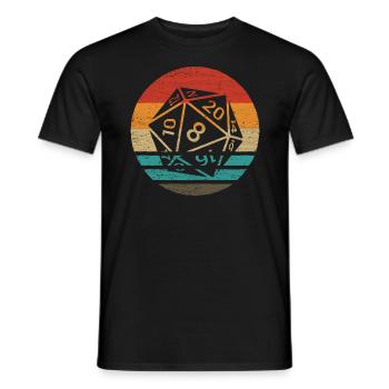 20-sided Cube Retro Style Vintage - Men's T-Shirt - black - Front - AI Model Male 178 light (178cm)