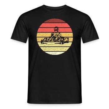 Gokart Retro Style Vintage - Männer T-Shirt - Schwarz - Vorne - AI Model Male 178 light (178cm)