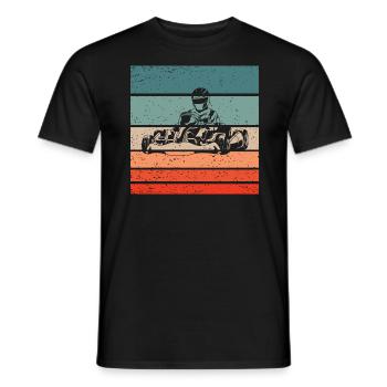 Gokart Retro Style Vintage - Männer T-Shirt - Schwarz - Vorne - AI Model Male 178 light (178cm)