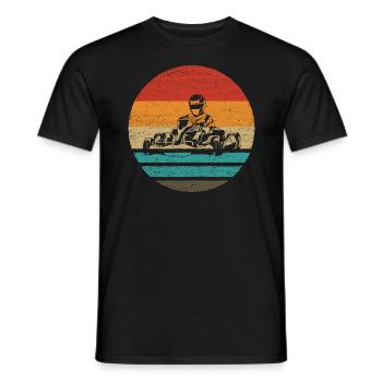Gokart Retro Style Vintage - Männer T-Shirt - Schwarz - Vorne - AI Model Male 178 light (178cm)