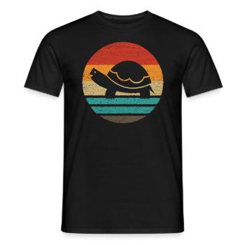 Tortue Rétro Style Vintage - T-shirt homme - noir - Devant - AI Model Male 178 light (178cm)
