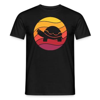 Turtle Retro Style Vintage - Men's T-Shirt - black - Front - AI Model Male 178 light (178cm)