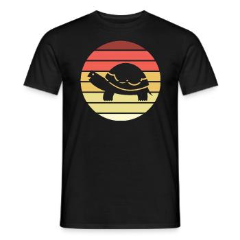Turtle Retro Style Vintage - Men's T-Shirt - black - Front - AI Model Male 178 light (178cm)