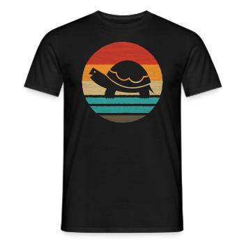 Turtle Retro Style Vintage - Men's T-Shirt - black - Front - AI Model Male 178 light (178cm)