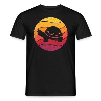 Turtle Retro Style Vintage - Men's T-Shirt - black - Front - AI Model Male 178 light (178cm)