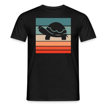 Turtle Retro Style Vintage - Men's T-Shirt - black - Front - AI Model Male 178 light (178cm)