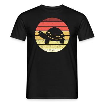 Turtle Retro Style Vintage - Men's T-Shirt - black - Front - AI Model Male 178 light (178cm)