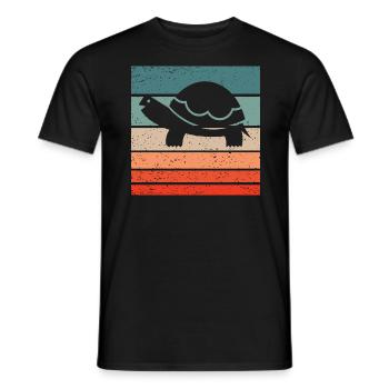 Tortue Rétro Style Vintage - T-shirt homme - noir - Devant - AI Model Male 178 light (178cm)