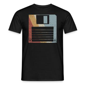Floppy Retro Style Vintage - Men's T-Shirt - black - Front - AI Model Male 178 light (178cm)