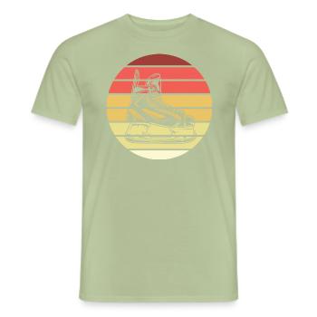 Ice Hockey Ice Skate Retro Style Vintage - Men's T-Shirt - sage - Front - AI Model Male 178 light (178cm)