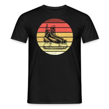 Eishockey Schlittschuh Retro Style Vintage - Männer T-Shirt - Schwarz - Vorne - AI Model Male 178 light (178cm)