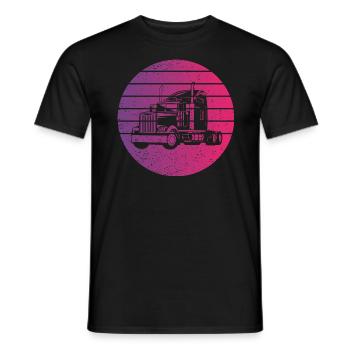 Camion Rétro Style Vintage - T-shirt homme - noir - Devant - AI Model Male 178 light (178cm)
