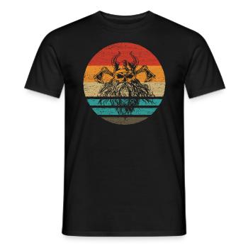 Viking Skull Retro Style Vintage - T-shirt homme - noir - Devant - AI Model Male 178 light (178cm)