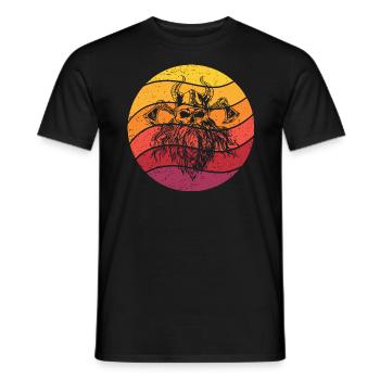 Viking Skull Retro Style Vintage - T-shirt homme - noir - Devant - AI Model Male 178 light (178cm)