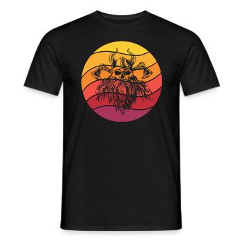 Viking Skull Retro Style Vintage - T-shirt homme - noir - Devant - AI Model Male 178 light (178cm)