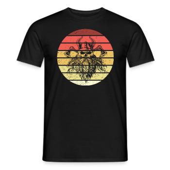 Viking Skull Retro Style Vintage - T-shirt homme - noir - Devant - AI Model Male 178 light (178cm)