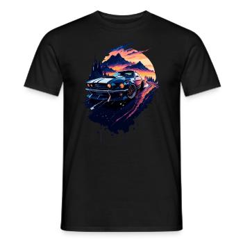Klassischer Sportwagen - Männer T-Shirt - Schwarz - Vorne - AI Model Male 178 light (178cm)
