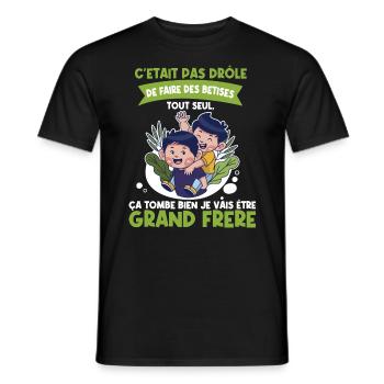 Big Brother Child on a Mission - Pregnancy Announcement - Men's T-Shirt - black - Front - AI Model Male 178 light (178cm)
