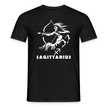 Dynamic Centaur: Sagittarius Zodiac Sign - Men's T-Shirt - black - Front - AI Model Male 178 light (178cm)