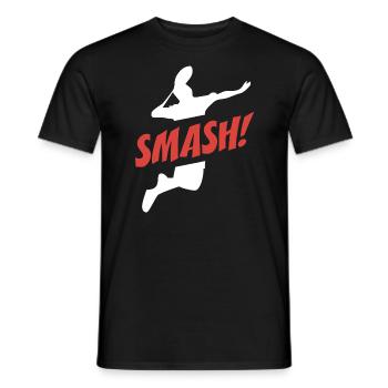 Smash Badminton - Men's T-Shirt - black - Front - AI Model Male 178 light (178cm)