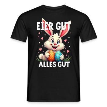 Osterhase Osterei Ostern Sprüche lustig Hase - Männer T-Shirt - Schwarz - Vorne - AI Model Male 178 light (178cm)