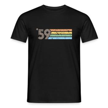 Vintage né en 1959 Gif rétro 60e anniversaire - T-shirt homme - noir - Devant - AI Model Male 178 light (178cm)