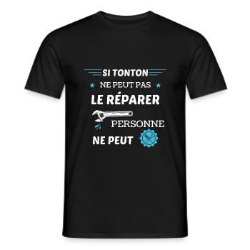 Si tonton ne peut pas le réparer personne ne peut - T-shirt homme - noir - Devant - AI Model Male 178 light (178cm)
