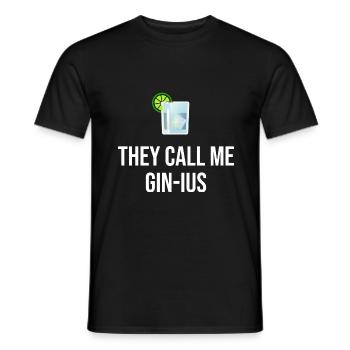 Gin Spruch They call me Gin-ius - Männer T-Shirt - Schwarz - Vorne - AI Model Male 178 light (178cm)