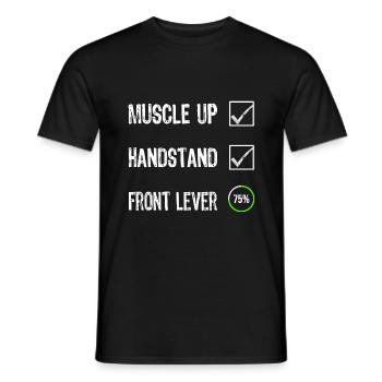 Calisthenics Checklist Motivation Sportler T-shirt - Männer T-Shirt - Schwarz - Vorne - AI Model Male 178 light (178cm)