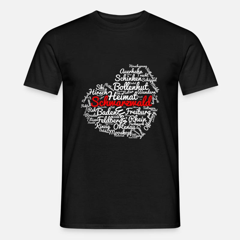Schwarzwald Herz - Männer T-Shirt - Schwarz