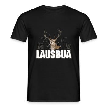 Lausbua Hirsch Lederhosen - Männer T-Shirt - Schwarz - Vorne - AI Model Male 178 light (178cm)