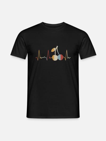 Heartbeat cherries - Men's T-Shirt - black