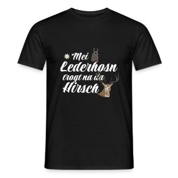 Basst Scho | Trachten Hirsch - Männer T-Shirt - Schwarz - Vorne - AI Model Male 178 light (178cm)