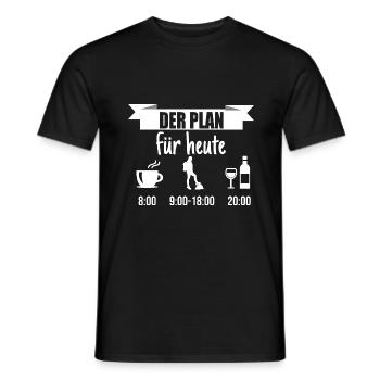 Mein Plan Wandern Bergsteigen | Hiking Wein Spruch - Männer T-Shirt - Schwarz - Vorne - AI Model Male 178 light (178cm)