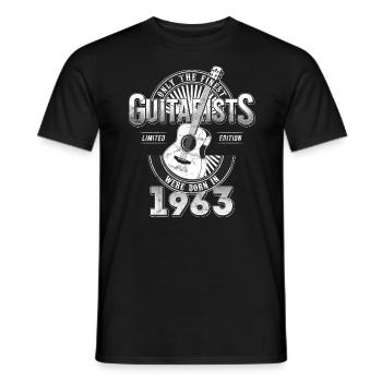 Only the finest Guitarists were born in 1963 - Männer T-Shirt - Schwarz - Vorne - AI Model Male 178 light (178cm)