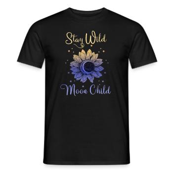 Stay Wild Moon Child Boho Grafik - Männer T-Shirt - Schwarz - Vorne - AI Model Male 178 light (178cm)
