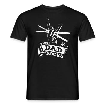 Papa Rocks Drums Père Batteur Musicien - T-shirt homme - noir - Devant - AI Model Male 178 light (178cm)