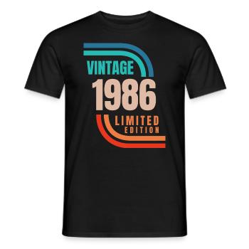 Édition limitée Millésime 1986 - T-shirt homme - noir - Devant - AI Model Male 178 light (178cm)