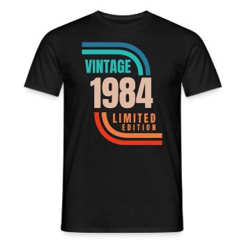 Jahrgang 1984 limitierte Auflage - Männer T-Shirt - Schwarz - Vorne - AI Model Male 178 light (178cm)
