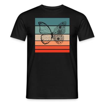 Papillon Retro Style Vintage - T-shirt homme - noir - Devant - AI Model Male 178 light (178cm)