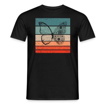 Papillon Retro Style Vintage - T-shirt homme - noir - Devant - AI Model Male 178 light (178cm)