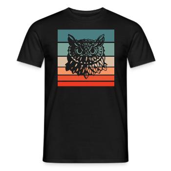 Eule Retro Style Vintage - Männer T-Shirt - Schwarz - Vorne - AI Model Male 178 light (178cm)