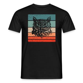 Eule Retro Style Vintage - Männer T-Shirt - Schwarz - Vorne - AI Model Male 178 light (178cm)