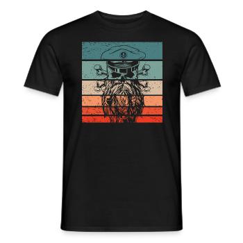 Piraten Schädel Retro Style Vintage - Männer T-Shirt - Schwarz - Vorne - AI Model Male 178 light (178cm)