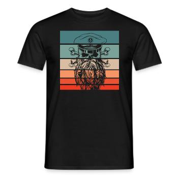 Piraten Schädel Retro Style Vintage - Männer T-Shirt - Schwarz - Vorne - AI Model Male 178 light (178cm)