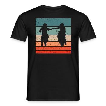 Motorradfahrer Faustgruß Retro Style Vintage - Männer T-Shirt - Schwarz - Vorne - AI Model Male 178 light (178cm)