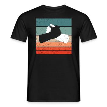 Poignée de main noir blanc Style rétro Vintage - T-shirt homme - noir - Devant - AI Model Male 178 light (178cm)